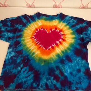 Beautiful girls tie-dyed long sleeve T-shirt